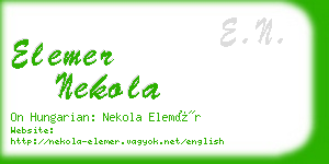 elemer nekola business card